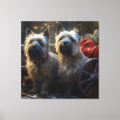 Cairn Terrier Snowy Sleigh Kerst Decor Canvas Afdruk (Voorkant)
