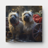 Cairn Terrier Snowy Sleigh Kerst Decor Fotoplaat (Voorkant)