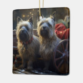 Cairn Terrier Snowy Sleigh Kerst Decor Keramisch Ornament (Links)