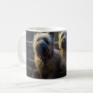 Cairn Terrier Snowy Sleigh Kerst Decor Koffiemok