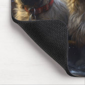 Cairn Terrier Snowy Sleigh Kerst Decor Muismat (Hoek)