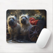 Cairn Terrier Snowy Sleigh Kerst Decor Muismat (Met muis)