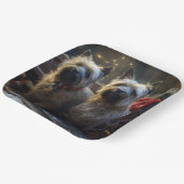 Cairn Terrier Snowy Sleigh Kerst Decor Papieren Bordje (Gebogen)