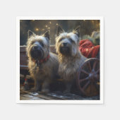 Cairn Terrier Snowy Sleigh Kerst Decor Servet (Voorkant)