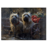 Cairn Terrier Snowy Sleigh Kerst Decor Snijplank (Voorkant)