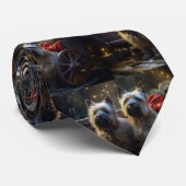 Cairn Terrier Snowy Sleigh Kerst Decor Stropdas (Opgerold)