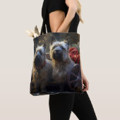 Cairn Terrier Snowy Sleigh Kerst Decor Tote Bag (Dichtbij)