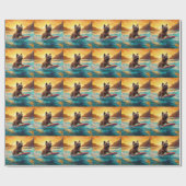 Cairn Terrier Strand Surfen Schilderij Cadeaupapier (Vlak)