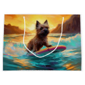 Cairn Terrier Strand Surfen Schilderij Groot Cadeauzakje (Voorkant)