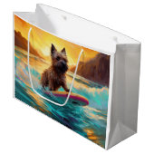 Cairn Terrier Strand Surfen Schilderij Groot Cadeauzakje (Voorkant Gekanteld)