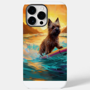 Cairn Terrier Strand Surfen Schilderij iPhone 14 Pro Max Hoesje