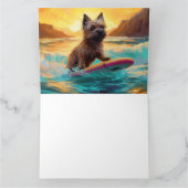 Cairn Terrier Strand Surfen Schilderij Kaart (Binnen)