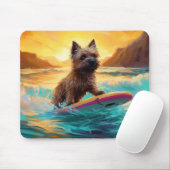 Cairn Terrier Strand Surfen Schilderij Muismat (Met muis)