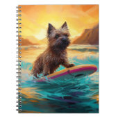 Cairn Terrier Strand Surfen Schilderij Notitieboek (Voorkant)
