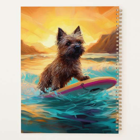 Cairn Terrier Strand Surfen Schilderij Planner (Achterkant)