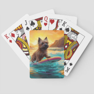 Cairn Terrier Strand Surfen Schilderij Pokerkaarten