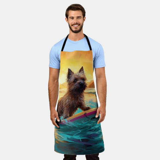 Cairn Terrier Strand Surfen Schilderij Schort (Gedragen)