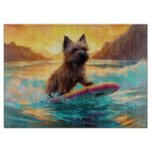 Cairn Terrier Strand Surfen Schilderij Snijplank (Voorkant)