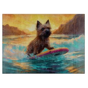 Cairn Terrier Strand Surfen Schilderij Snijplank