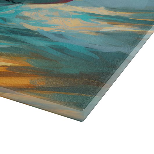 Cairn Terrier Strand Surfen Schilderij Snijplank (Hoek)