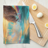 Cairn Terrier Strand Surfen Schilderij Theedoek (Quarter Fold)