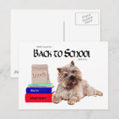 Cairn Terrier Terug naar School Briefkaart (Voorkant / Achterkant)