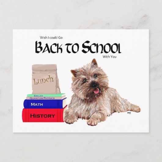 Cairn Terrier Terug naar School Briefkaart (Voorkant)