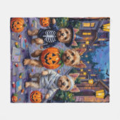 Cairn Terrier Trick-or-Treating Halloween kostuums Fleece Deken (Voorkant (Horizontaal))