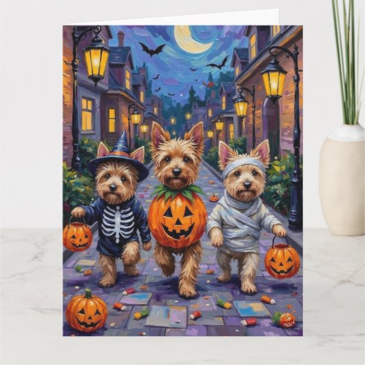 Cairn Terrier Trick-or-Treating Halloween kostuums Kaart (Voorkant)