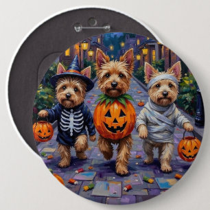 Cairn Terrier Trick-or-Treating Halloween Kostuums Ronde Button 6,0 Cm