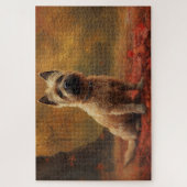 Cairn Terrier tussen herfstbladeren inspireert Legpuzzel (Verticaal)