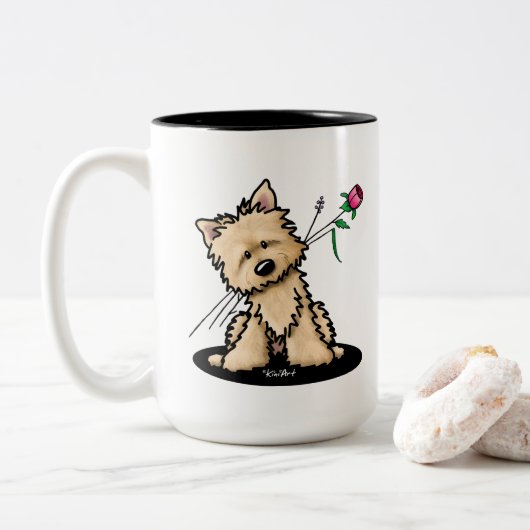 Cairn Terrier Tweekleurige Koffiemok (Met donut)