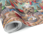 Cairn Terrier Vakantie Bakken: Feestelijke Kerstmi Cadeaupapier (Rol Hoek)