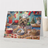 Cairn Terrier Vakantie Bakken: Feestelijke Kerstmi Kaart (Voorkant)