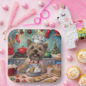 Cairn Terrier Vakantie Bakken: Feestelijke Kerstmi Papieren Bordje (Feest)