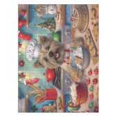 Cairn Terrier Vakantie Bakken: Feestelijke Kerstmi Tafelkleed (Voorkant)