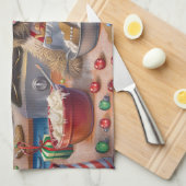 Cairn Terrier Vakantie Bakken: Feestelijke Kerstmi Theedoek (Quarter Fold)