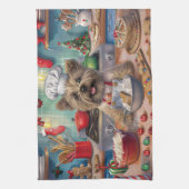 Cairn Terrier Vakantie Bakken: Feestelijke Kerstmi Theedoek (Verticaal)