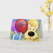 Cairn Terrier Verjaardag Kaart (Gele Bloem)