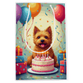 Cairn Terrier Verjaardagsfeest Medium Cadeauzakje (Voorkant)