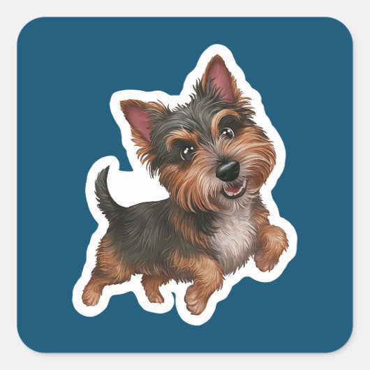 Cairn Terrier Vierkante Sticker (Voorkant)