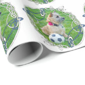Cairn Terrier Voetbal Cadeaupapier (Rol Hoek)