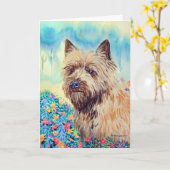 Cairn Terrier Wenskaarten Kaart (Gele Bloem)