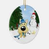Cairn Terrier Winter Scene Keramisch Ornament (Rechts)