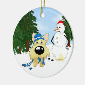Cairn Terrier Winter Scene Keramisch Ornament (Links)