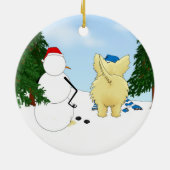 Cairn Terrier Winter Scene Keramisch Ornament (Achterkant)