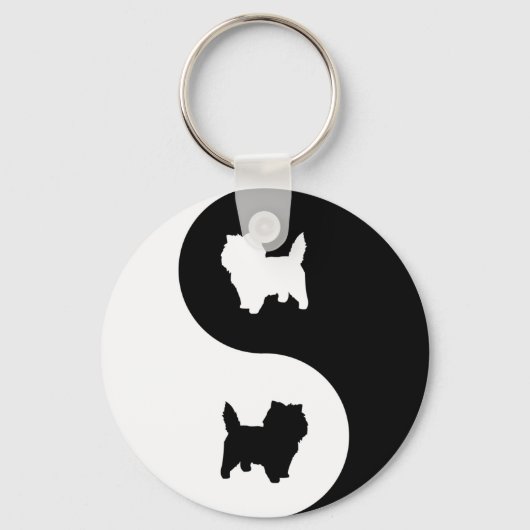 Cairn Terrier Yin Yang Sleutelhanger (Voorkant)