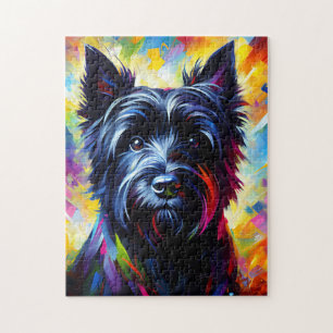 Cairn Terrier Zwarte Hond Acrylprint Hondenliefheb Legpuzzel
