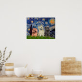 Cairn Terriërs (drie) - De sterrennacht Poster (Keuken)
