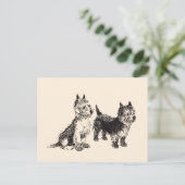 Cairn Terriërs Oude Pen & Inkt Briefkaart (Staand voorkant)